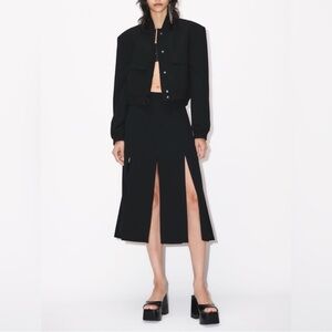 Zara Elegant Black Women's Skirt with slits